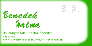 benedek halma business card